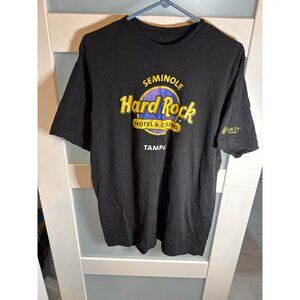 Seminole Hard Rock Hotel & Casino Tampa Black Short Sleeve T-Shirt Size L  61-26